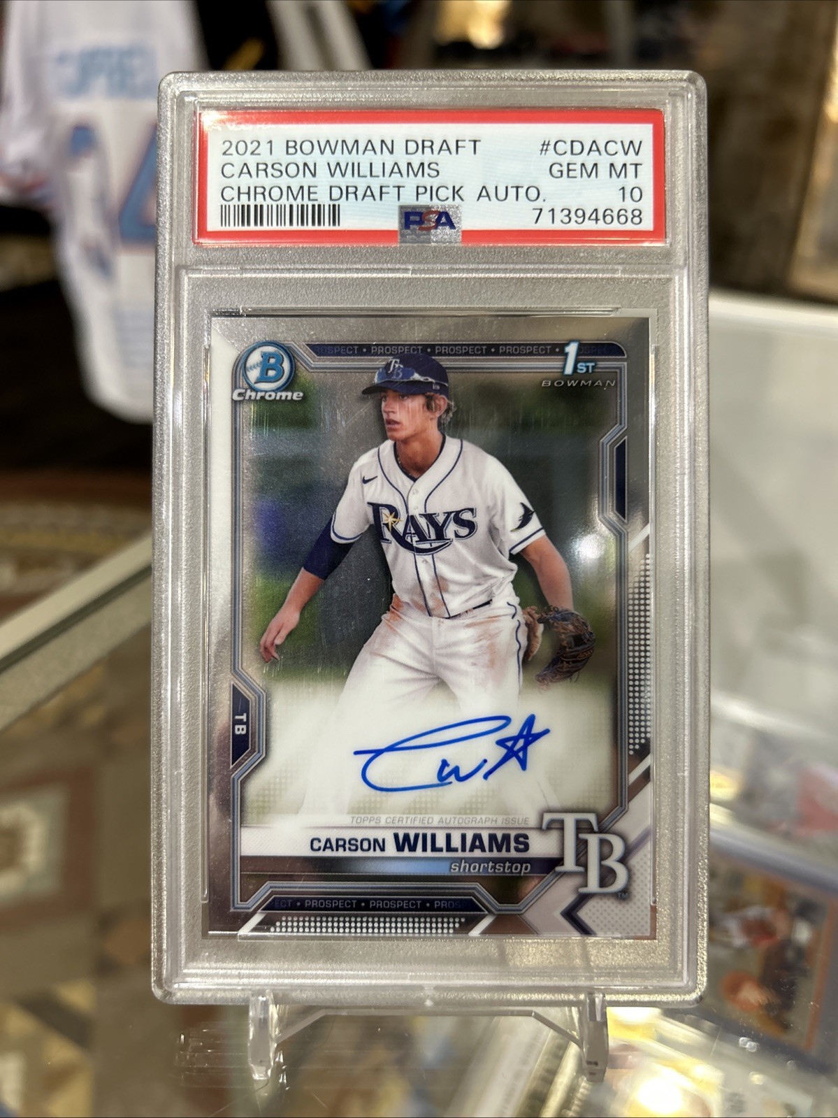 2021 1st Bowman Draft Chrome Carson Williams Rookie RC Auto PSA 10 Gem Mint!!!