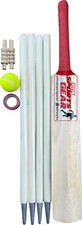 Kids Wooden Cricket Set Includes Bat Ball Stumps Tape  Carry Bag
