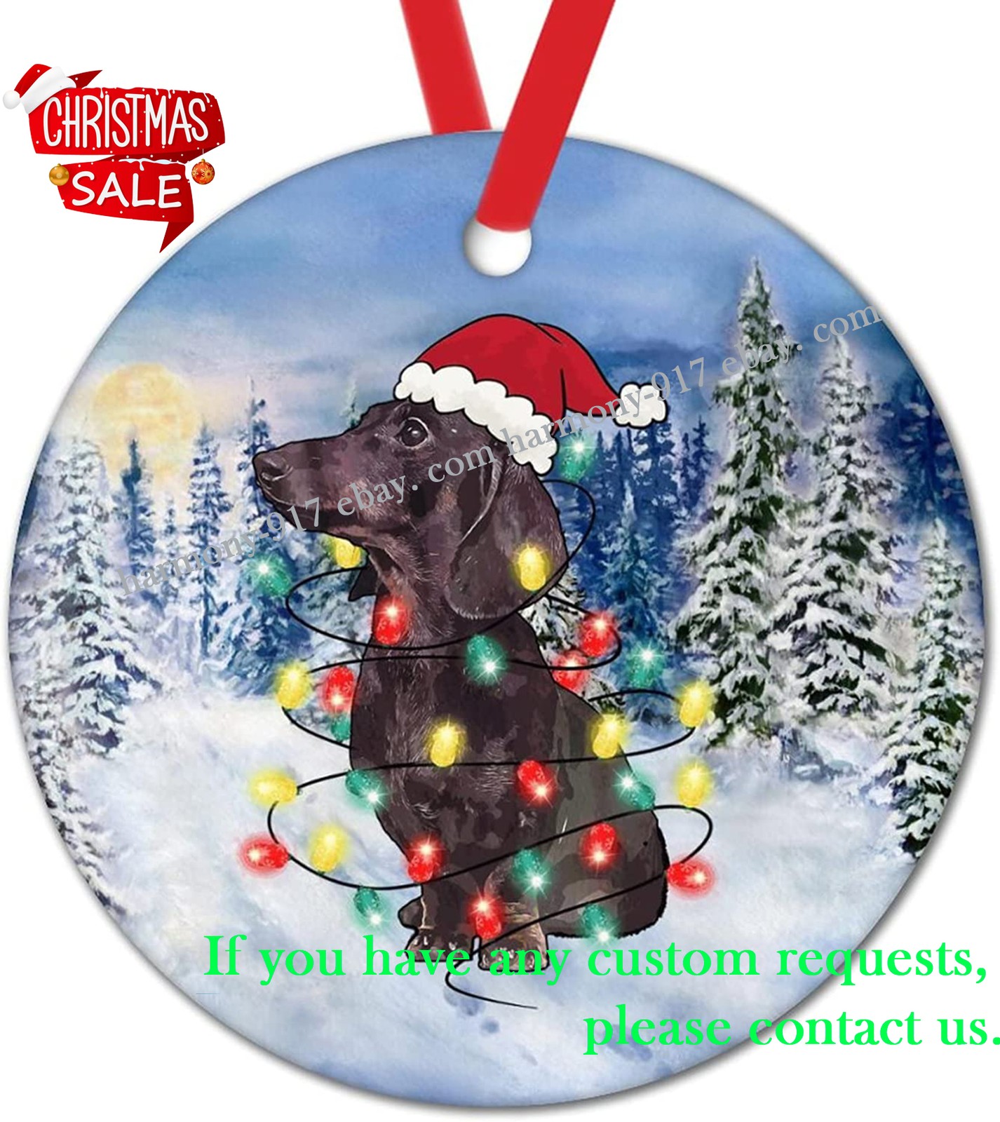 Christmas Ornament Christmas Light Dog Christmas Tree Decorations Merry Chris...