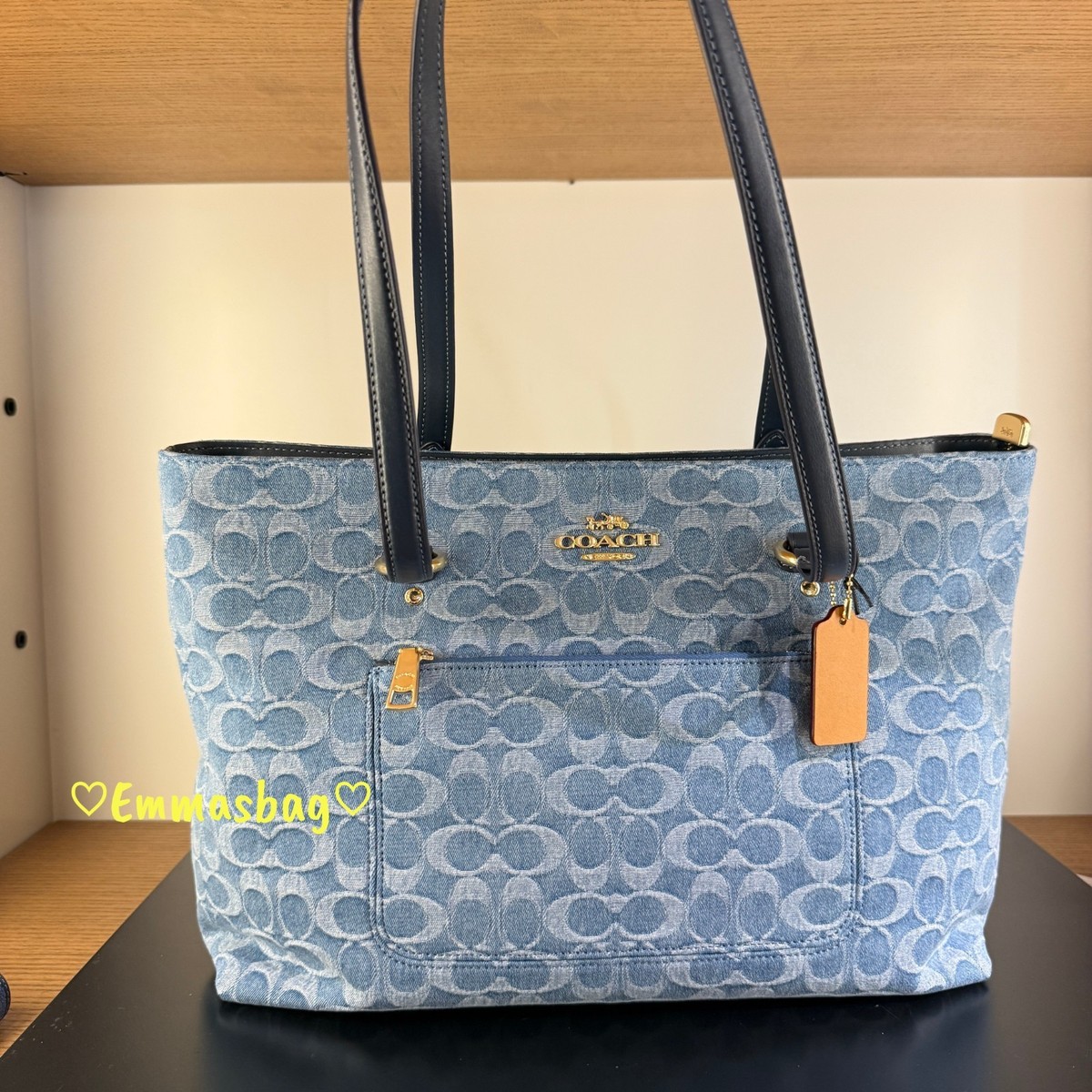 Coach Station Tote Bag In Signature Denim CDB88 denim/Gold/Indigo