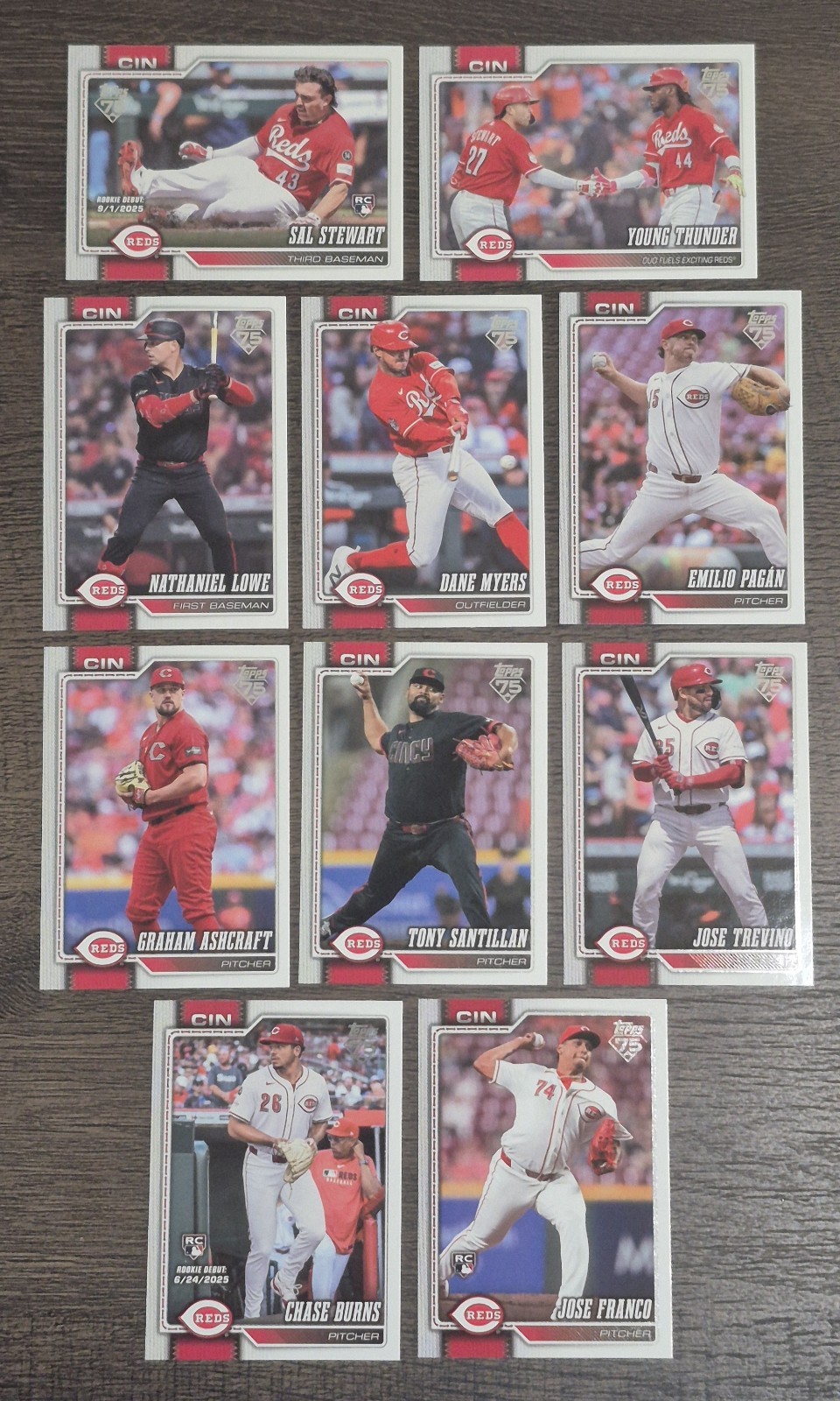 2026 Topps Update Series CINCINNATI REDS TEAM SET - 10 cards SAL STEWART