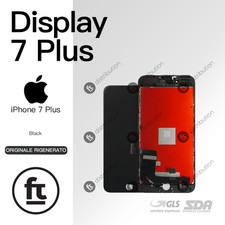 APPLE DISPLAY IPHONE 7 PLUS NERO ORIGINALE RIGENERATO SCHERMO LCD TOUCH INCELL