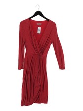 Jigsaw Wrap Midi Dress L in Red