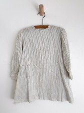 ANTIQUE COTTON CHILDS DRESS : 1920s 1930s SWISS DOT TUNIC WITH POCKET AND BELT