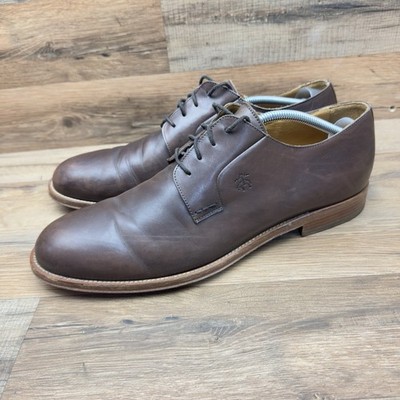 Brooks Brothers 1818 Men's Brown Leather Oxford Size 12 Plain Toe Dress Shoes