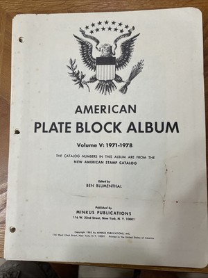 U.S. Postage Plate Blocks Vol V: 1971-78, Vol. VI: 1979-83 MINKUS PAGES ONLY