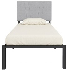 3FT Single Bed Frame with Upholstered Headboard and Underbed Storage Refurbished