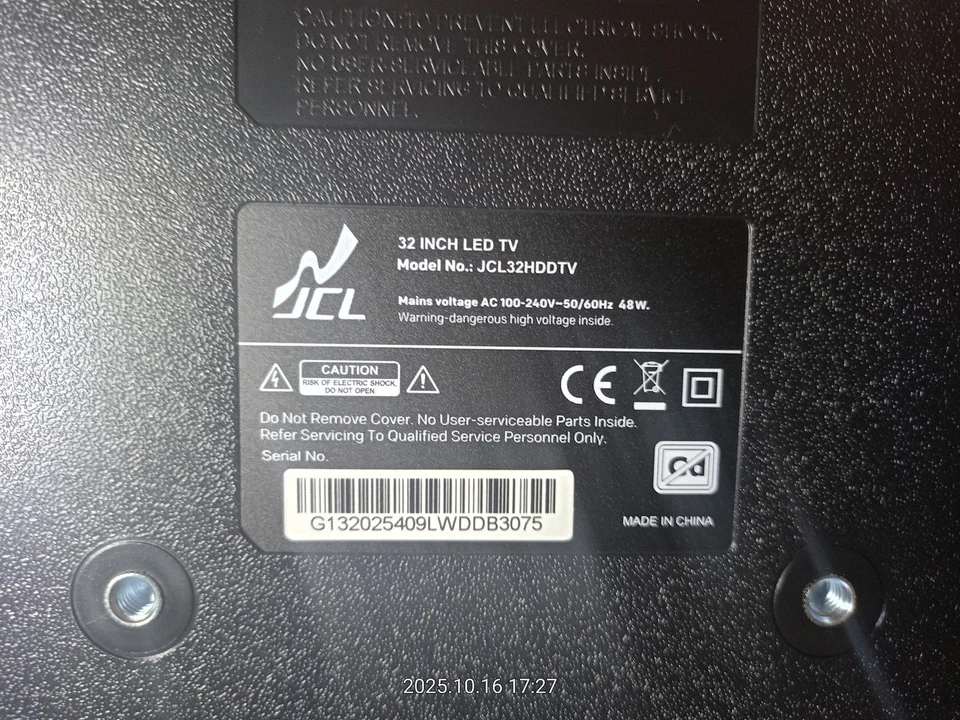 JCL32HDDTV TV LED Televisore 32" Pollici HD Ready  ATV/DVB-T/T2/C-CAM/HDMI/USB - Immagine 4 di 4