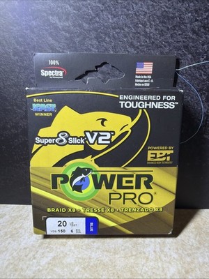 PowerPro Super 8 Slick V2 Braided Fishing Line 20 lb Test 150 Yds Blue FAST SHIP