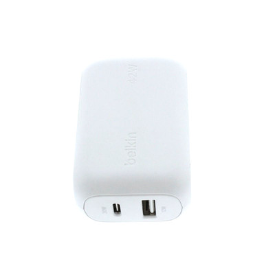 Belkin USB-C and USB-A Dual Wall Charger 42W 3AMP Duo Wall Charger White