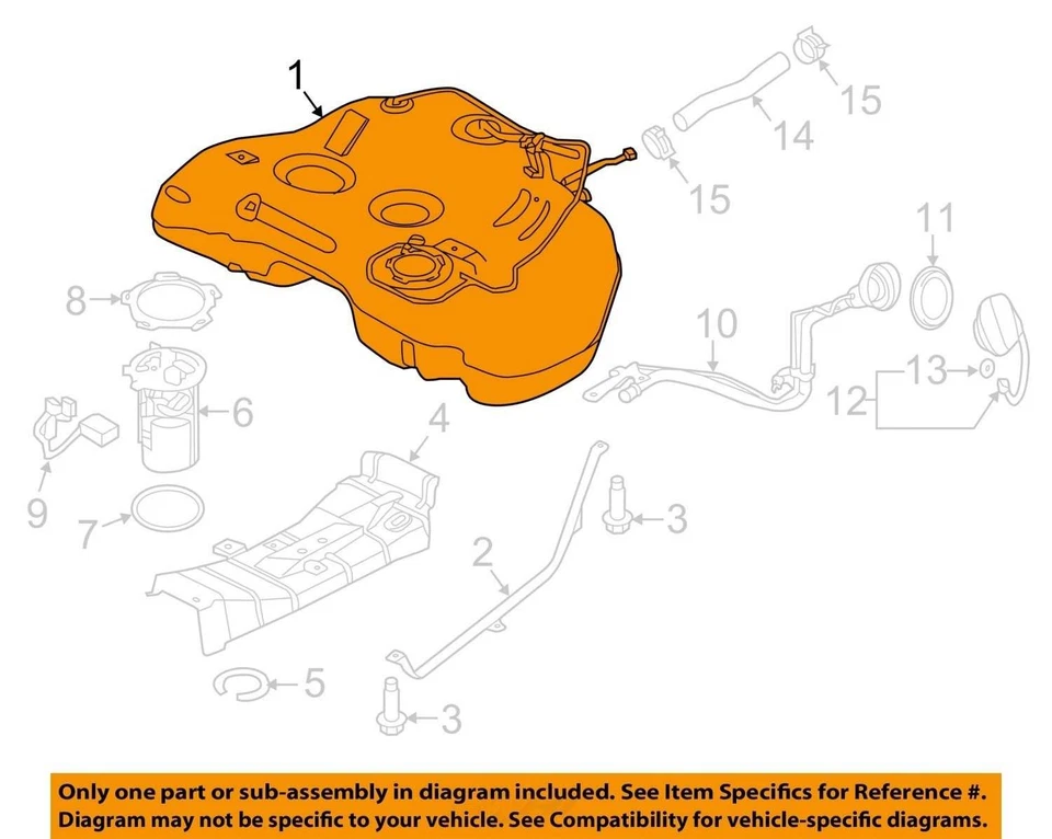 Se adapta a Nissan Altima 2018 sedán 2,5 conjunto de tanque de combustible OEM probado envío gratuito Foto 4 de 4