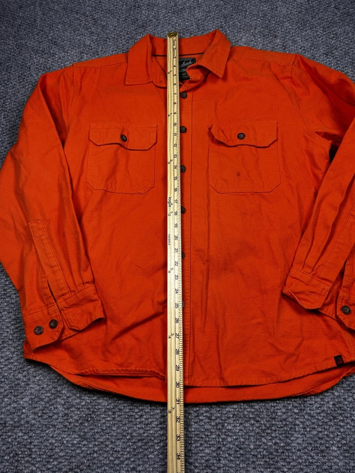 Woolrich Shirt Mens Large Orange Button Up Long Sleeve Workwear Outdoor Casual - Image 4 of 4