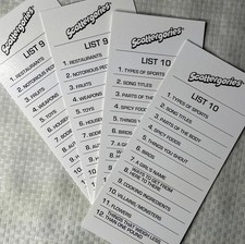 Scattergories 2013 LOT of 4 Cards   Lists 9  10 Replacement Set Hasbro A5226 