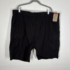 Levis Men Size 40 Black Casual Relaxed Mid Rise 9  Carrier Cargo Shorts NWT