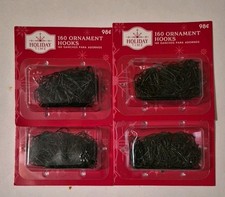  640 Green Christmas Tree Ornament Hooks 1" Metal 4 packs/160 Holiday Wedding