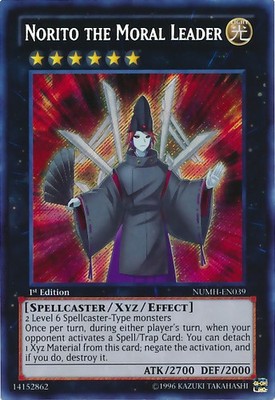 Norito the Moral Leader - NUMH-EN039 - Secret Rare - 1st Edition x1 - Moderately
