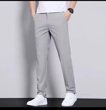 Men slim fit casual pants stretch