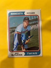 1974 Topps Bert Blyleven auto autograph signed 98