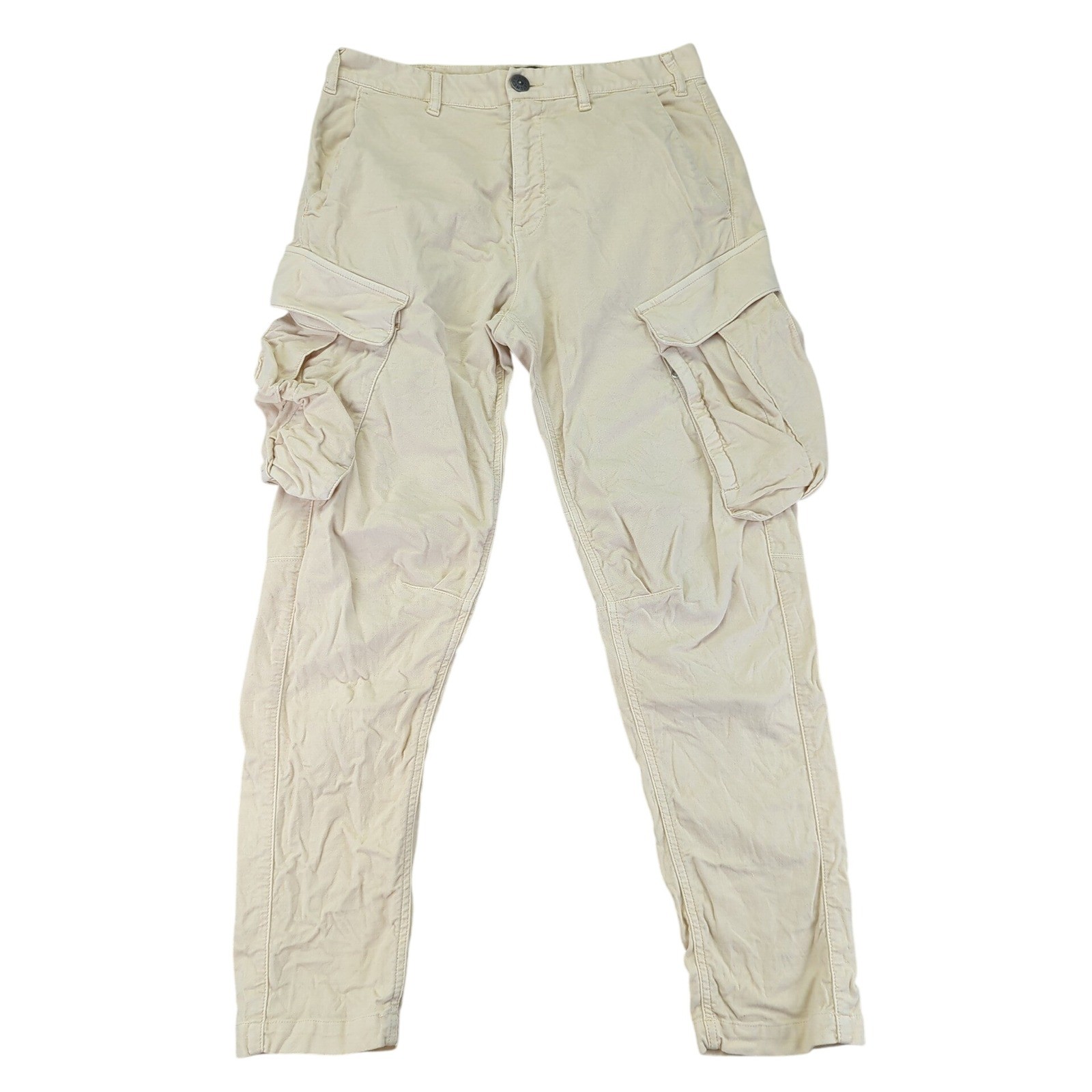 Stone Island Cargo Pants Beige Cotton Blend Men's 31 Made in Italy