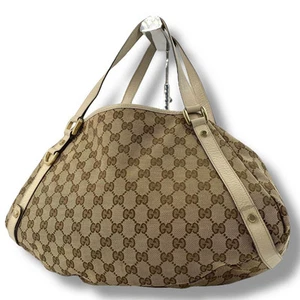 Sac fourre tout GUCCI GG motif Abby toile quincaillerie dorée 27 authentique