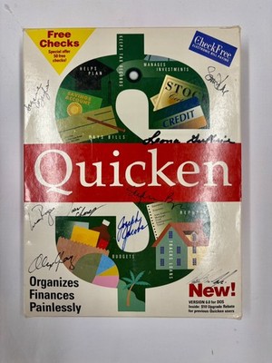 Developer Signed Autographed Intuit Quicken 6.0  DOS 3.5  And 5.25 Floppy