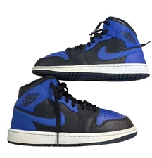 Nike Air Jordan 1 Mid Men's Size 9 Hyper Royal blue Black White 554724-077 LBr