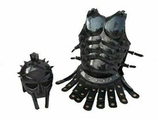 Medieval Roman Spartan Muscle Jacket with Gladiator Helmet Set Halloween Costume