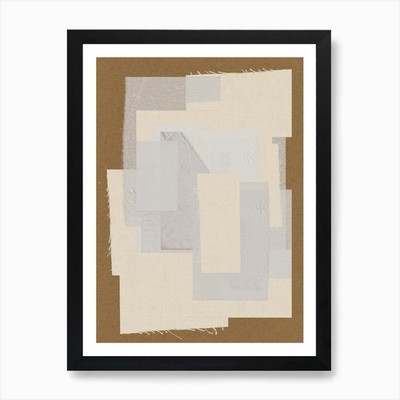 Stoff Collage Nr.7 Kunstdruck gerahmt Wandbild Poster Leinwanddruck Bild