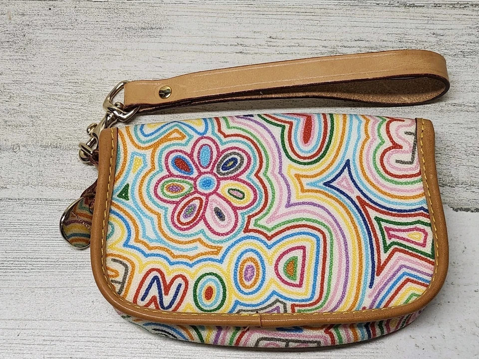 Muñequera Dooney & Bourke Vintage Multicolor Tuti-Fruiti Solapa Arco Iris Foto 2 de 4