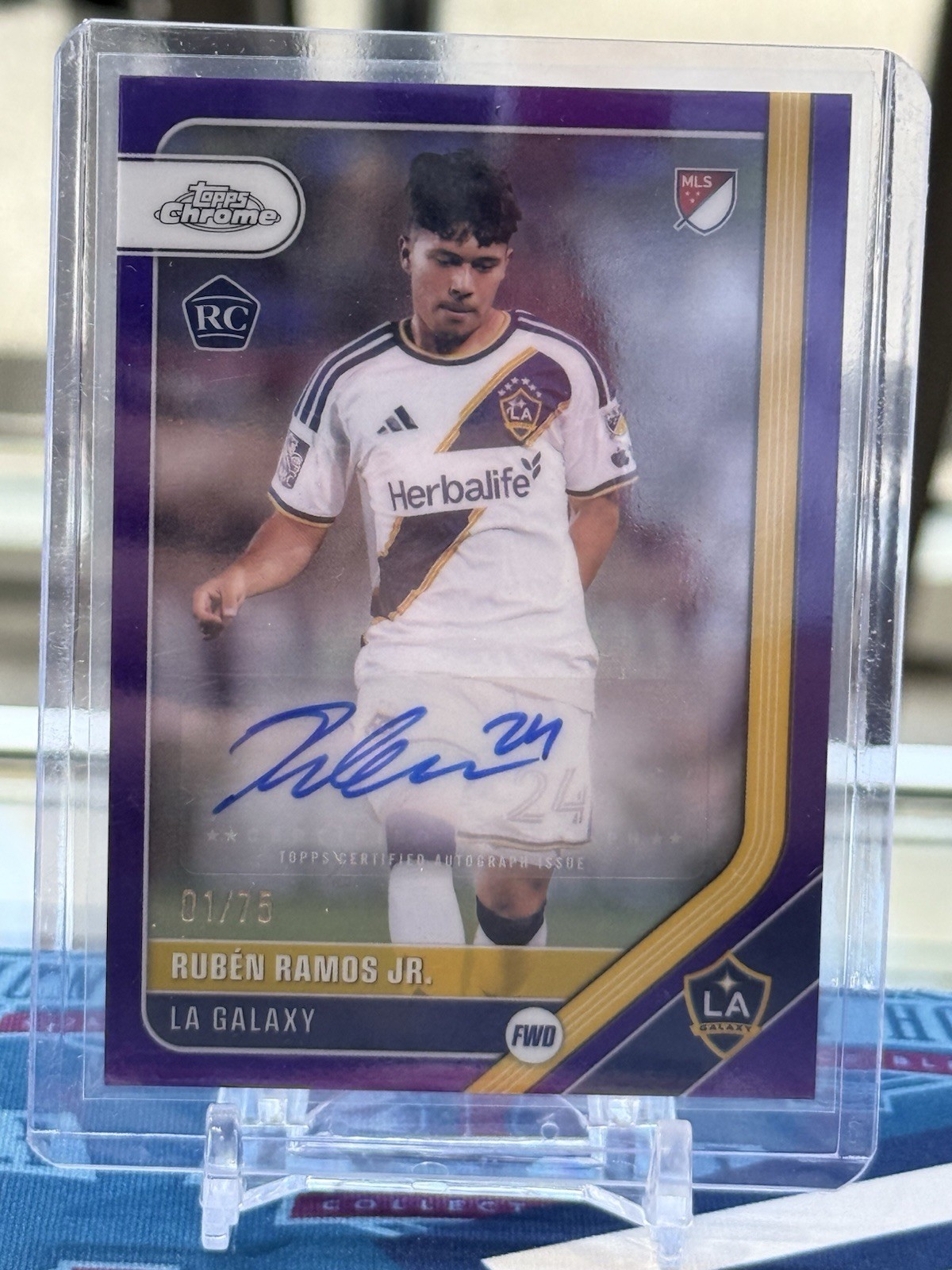Ruben Ramos Jr 2026 Topps Chrome MLS #CARR Auto Purple /75 RC LA Galaxy
