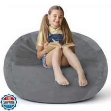 lilanoon 2FT Bean Bag Chair with Ultra Soft Velvet Cover Bean Bag