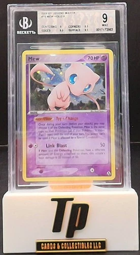 Mew 10/92 Holo Rare - Pokémon EX Legend Maker Beckett 9 Mint
