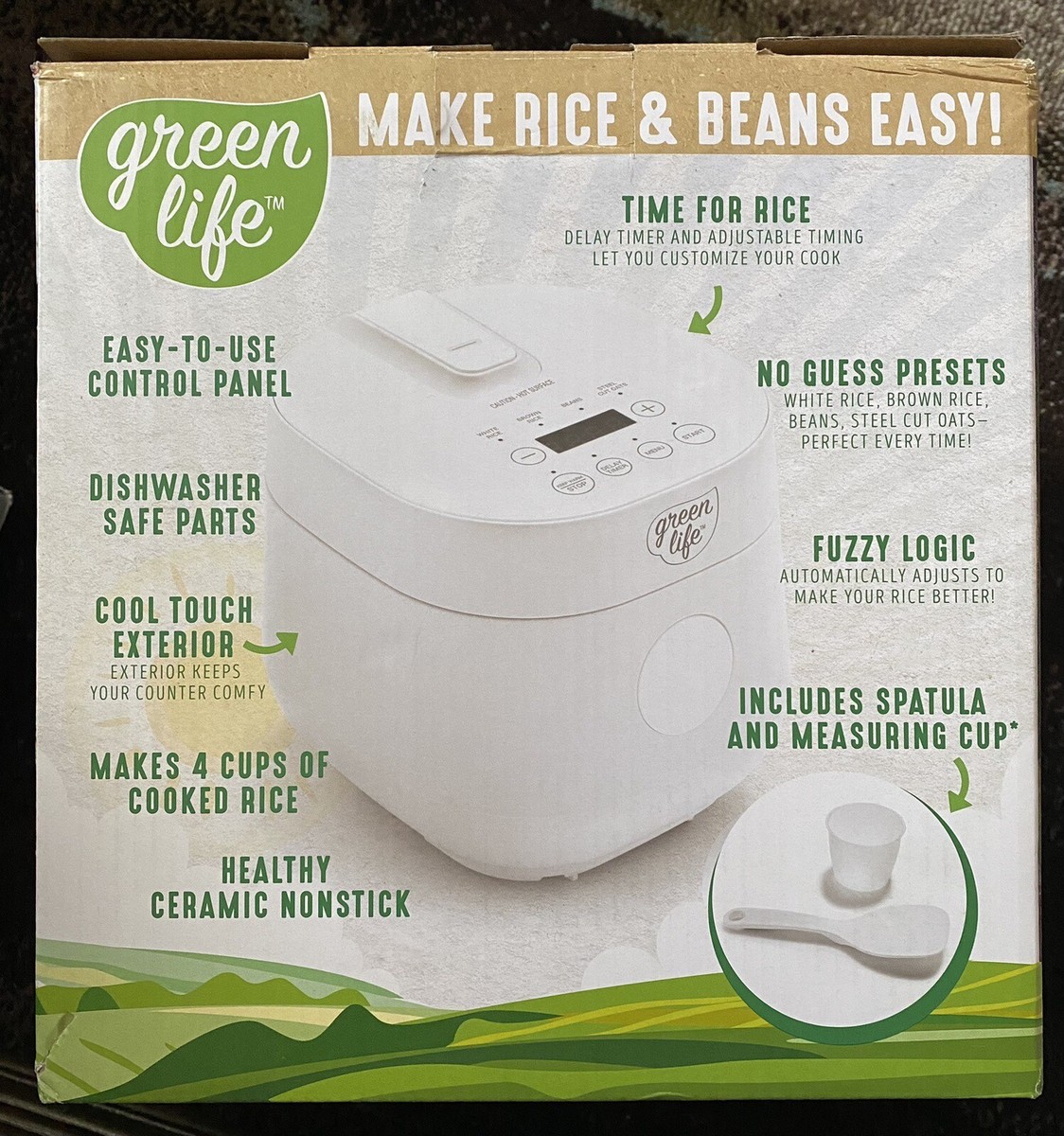 GreenLife Rice Cooker, White