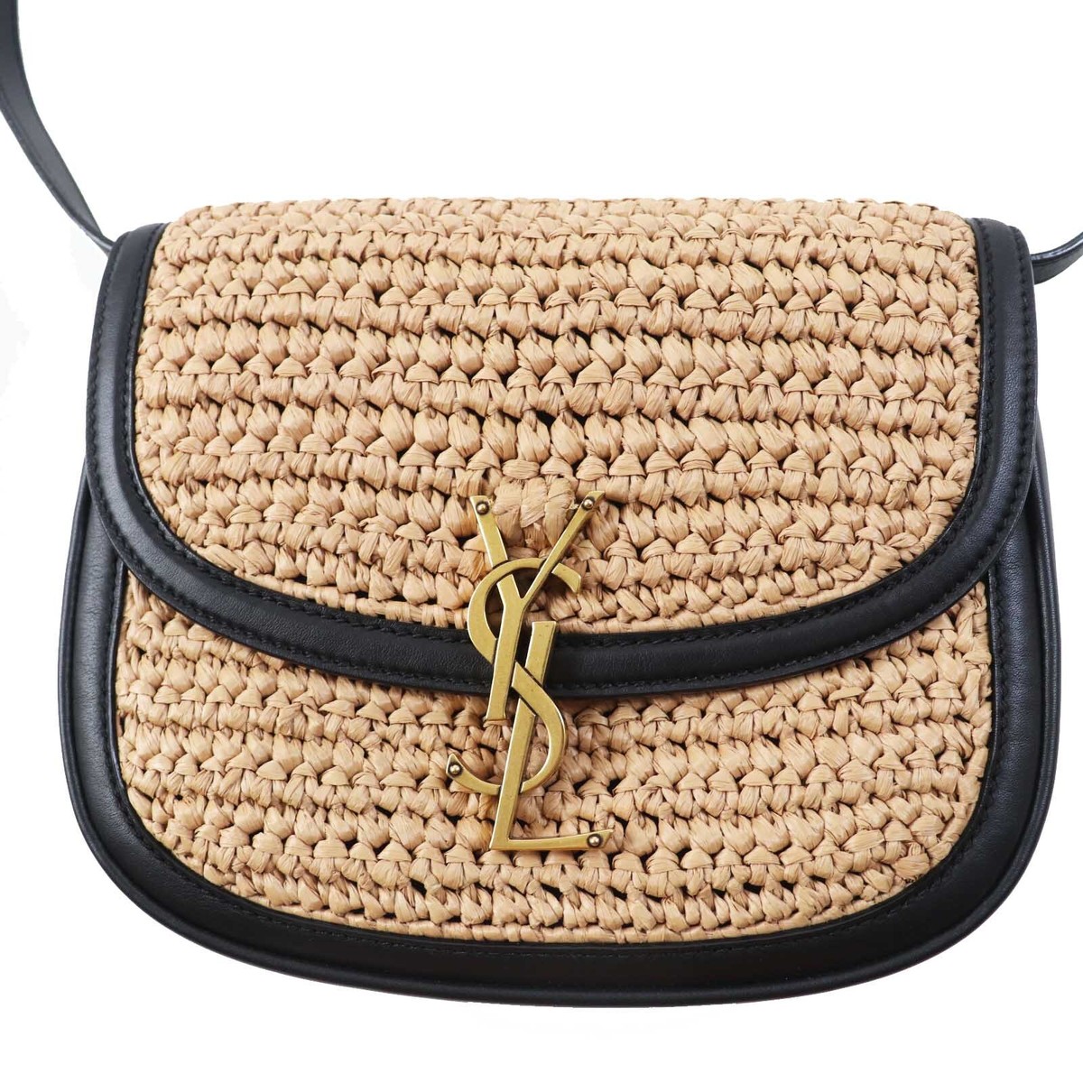 Saint Laurent Paris 634818 Kaia Raffia Leather Shoulder Bag