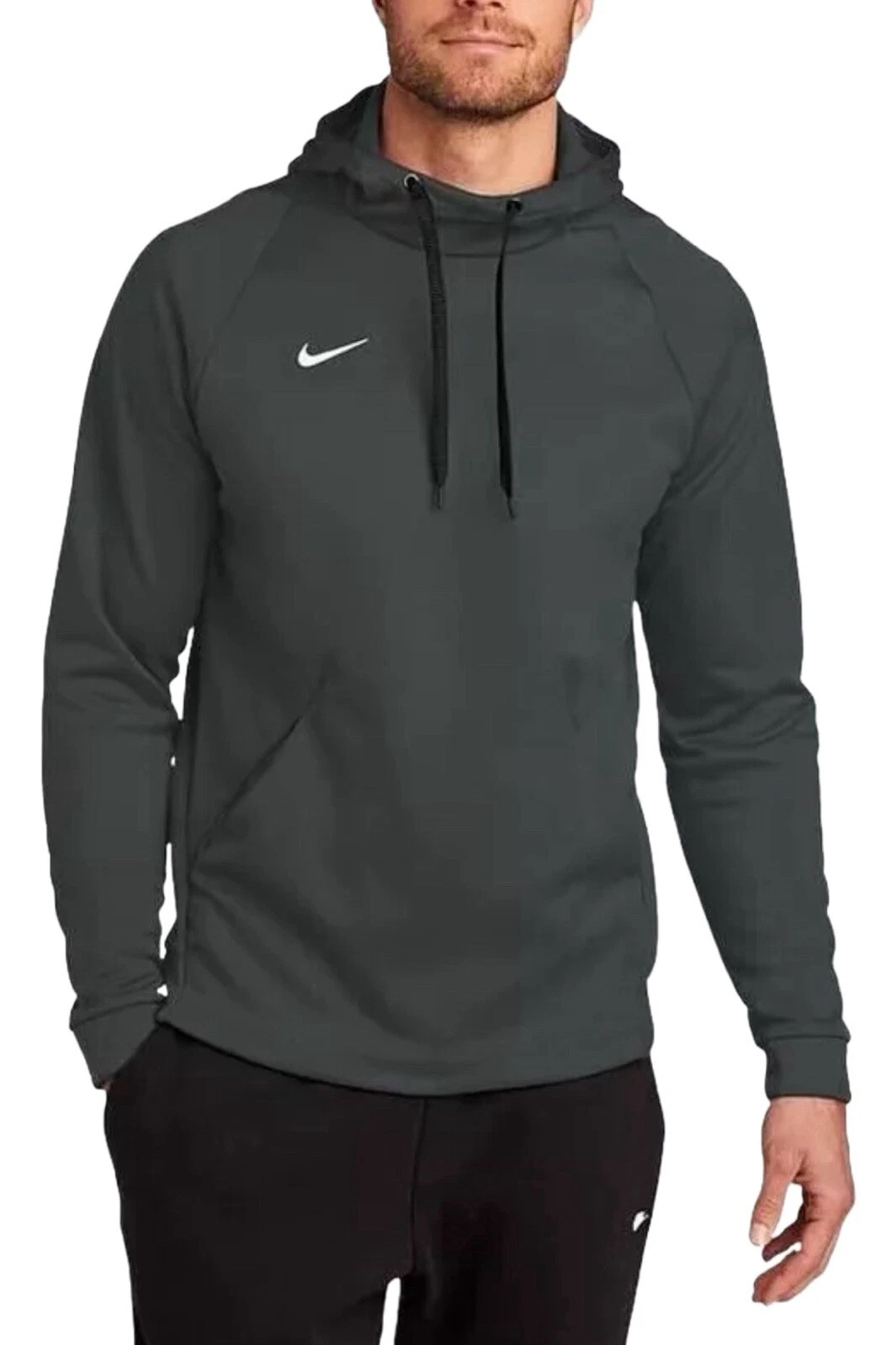 Nike Therma-FIT Men's Hoodie Size Small Anthracite/White CN9473-060