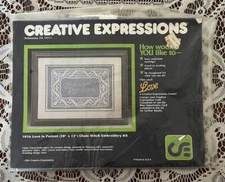 Vintage Creative Expressions Chain Stitch Embroidery Kit 1056, LOVE IS PATIENT