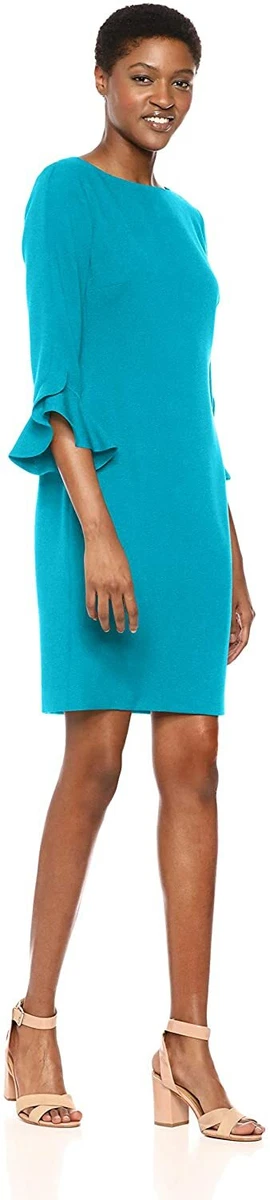 Karl lagerfeld paris tulip top bell sleeve crepe dress