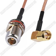 N Female Bulkhead O-Ring to SMA Male Right Angle RA RG316 RF Pigtail Cable 30cm