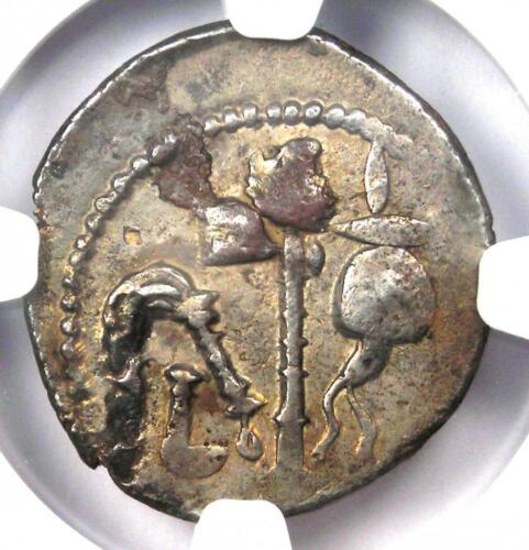 Julius Caesar AR Denarius Silver Elephant Roman Coin 49 BC - NGC Choice XF (EF) - Picture 4 of 4
