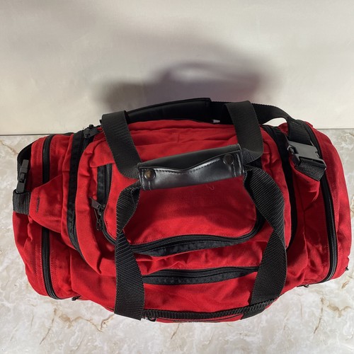 VINTAGE 90s LL BEAN DUFFEL Bag w/Sunrise Patch Logo Red Large 24” Long - Picture 5 of 10