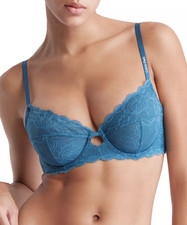Calvin Klein Seductive Comfort Lace Full Coverage Bra Midnight Size 32C 2211
