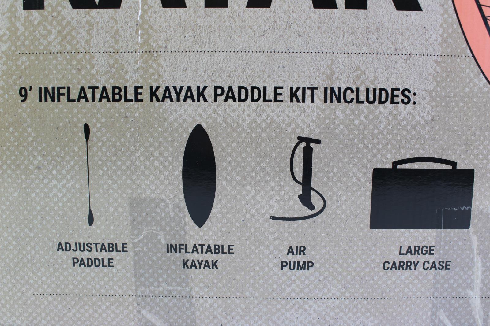 NorEast Outdoors 9' Inflatable Kayak w/ Paddle Kit - (NE-KAYAKPKG)