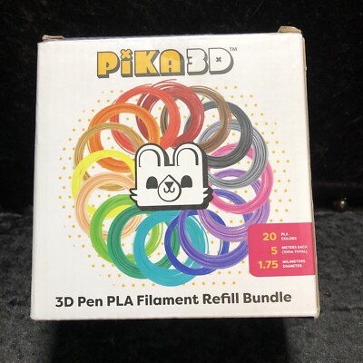 WobbleWorks PIKA3D PLA 1.75mm Filament Refills, 20 Colors, 5 M Per Color NEW