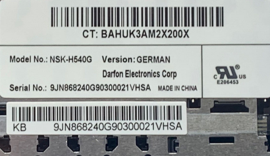 Clavier Pour Portable HP 574261-031 9J.N0Y82.P0U AEUT3E00010