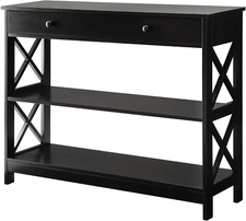Oxford 1-Drawer Console Table 39.5" - Farmhouse Sofa Display with Storage Shelf