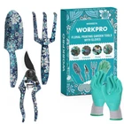 WORKPRO 4 PIECES Aluminum Garden Tool Set Heavy Duty Hand Garden Tool Sets w/Box