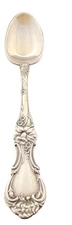 R Wallace Floral Demitasse Spoon Edwardian Silver Plate 1902 4 3/8" Per Piece