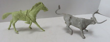 Vintage Louis Marx Longhorn Bull and Horse for Western Playset 1950s