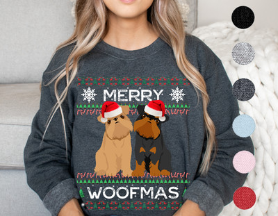Brussels Griffon Christmas Sweater Gift Mom Dad Ugly Sweatshirt Woofmas Woofmas