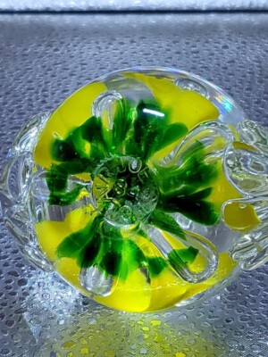 JOE ST. CLAIR TEA POT YELLO RING HOLDER WITH CALL LILLIES